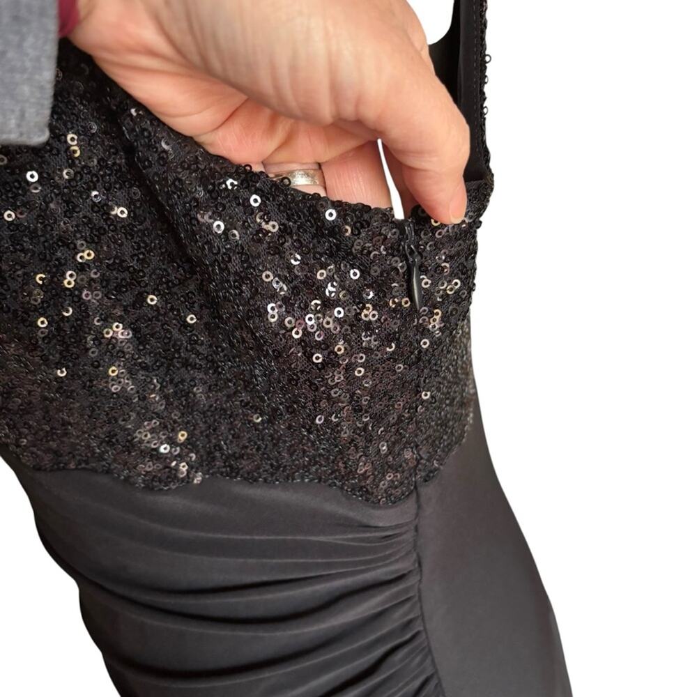 Lauren Ralph Lauren Evening Sequin Black Maxi Dress- Size 14 - Picture 4 of 9